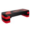 Stepper reglabil pe 3 niveluri de inaltime, rosu cu negru, Dayu Fitness