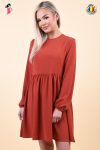 Rochie de zi caramizie din vascoza