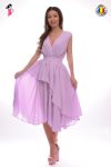 Rochie din voal lila asimetrica cu croiala in clos