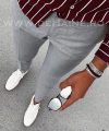 Pantaloni barbati eleganti gri  B1329 B14-3