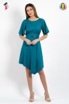 Rochie Xara de zi vaporoasa croita in clos cu lungime asimetrica