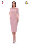 Rochie de ocazie sau de zi dreapta cu broderie aplicata manual