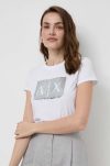 Armani Exchange tricou din bumbac femei, culoarea alb, 8NYTDL YJ73Z