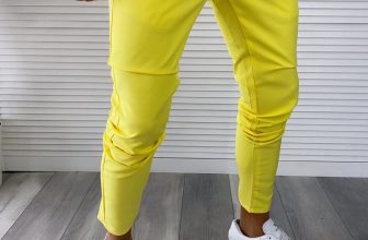 Pantaloni barbati casual regular fit galbeni B1734 F6 U4-1