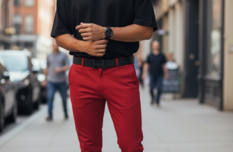 Pantaloni barbati casual regular fit grena B1734 U3 A3-3