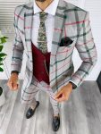Costum barbati slim fit + Vesta grena B5365 P20-4.3/83-5 e ~