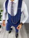 Compleu barbati  Vesta + Pantaloni bleumarin B5517 K3