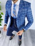 Sacou barbati in carouri slim fit B5611 107-2