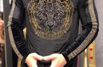 Bluza barbati neagra cu imprimeu B6789 D6-5.1