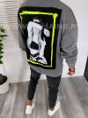 Bluza barbati slim fit gri cu imprimeu K203  O2-4.1