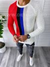Pulover barbati gros slim fit alb T3578 U1-2