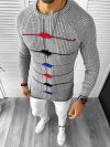 Pulover barbati gros slim fit gri T3587 P18-4.3