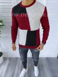 Pulover barbati gros slim fit bordo T3611 i19-3