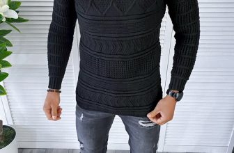 Pulover barbati gros slim fit negru T3614 i5-2.3