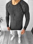 Pulover barbati gros slim fit negru T3711 i15-1.1