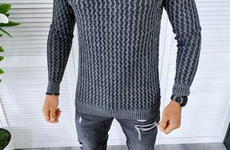 Pulover barbati gros slim fit gri T3712 i6-4.3