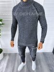 Pulover barbati gros slim fit gri T3712 i6-4.3