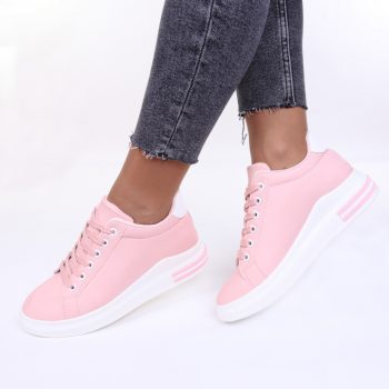 Adidasi piele ecologica roz Leya