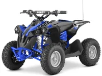 ATV electric Kinder Eco Wolf , motor 1060W 36V pozitionat pe punte si cui remorcare,  culoare albastra