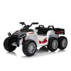 ATV electric pentru copii 2-6 ani, Kinderauto FarmQuad 6×6, 180W, 12V 14AH, roti EVA, premium, alb