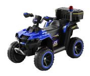 ATV electric pentru copii 3-6 ani, Kinderauto Police, 80W, 12V 7Ah, echipare premium, albastru
