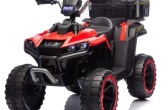 ATV electric pentru copii 3-6 ani, Kinderauto Police, 80W, 12V 7Ah, echipare premium, rosu