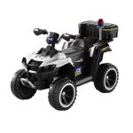 ATV electric pentru copii 3-6 ani, Kinderauto Police, 80W, 12V 7Ah, echipare premium, alb