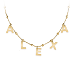 Raya – Colier tip salba din argint 925 placat cu aur galben 24K personalizat cu nume