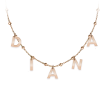 Raya – Colier tip salba din argint 925 placat cu aur roz personalizat cu nume