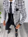 Sacou barbati in carouri slim fit B4993 O6-3.3