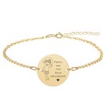 Charlotte – Bratara personalizata din argint 925 placat cu aur galben 24K pentru Educatoare