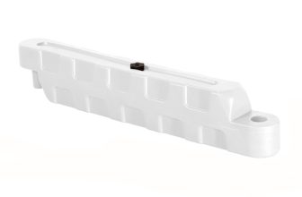 Bariera modulara delimitare traseu karting, piste sau parcari, HDPE, umplere cu apa, anti-impact, rezistenta UV, interior exterior 100x20x25 cm, alb