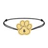 Bella – Bratara personalizata din snur cu talisman argint placat cu aur galben 24K – labuta