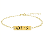Pulse – Bratara personalizata din argint 925 placata cu aur galben 24K cu puls si initiale