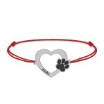 Paw Lover – Bratara personalizata inimioara si labuta – snur