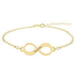 Saray – Bratara personalizata inifinit nume din argint 925 placat cu aur galben 24K