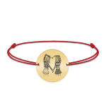 Anabella – Bratara personalizata snur si banut pentru prietene/surori din argint 925 placat cu aur galben 24K