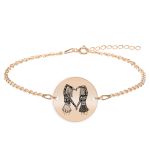 Anabella – Bratara personalizata banut pentru prietene/surori din argint 925 placat cu aur roz