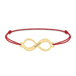 Saray – Bratara personalizata din snur cu infinit din argint placat cu aur galben 24K cu nume