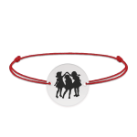 Joy – Bratara personalizata snur banut cu trei fetite din argint 925