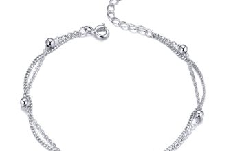 Bratara din argint Double Chains Beads