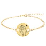 Sisters – Bratara din argint 925 placat cu aur galben 24K personalizat pentru surori