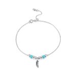 Bratara din argint Lucky Blue Feather