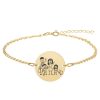 Iris – Bratara din argint 925 placat cu aur galben 24K personalizata cu membrii familiei – banut