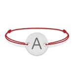 Lara – Bratara snur personalizata cu banut argint 925 cu initiala