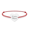 Claudia – Bratara din snur cu talisman personalizat din argint 925 – Inimioara