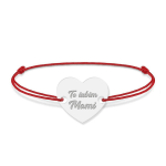 Claudia – Bratara din snur cu talisman personalizat din argint 925 – Inimioara