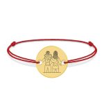 BFF – Bratara cu snur personalizata pentru cei mai buni prieteni din argint 925 placat cu aur galben 24K