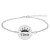 Regali – Bratara personalizata argint 925 banut cu nume si coroana