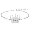 King – Bratara din argint 925 personalizata cu text – coroana